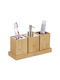 Relaxdays Bamboo Beige Bathroom Accessory Set