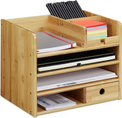 Relaxdays Bambus Schreibtisch-Organizer 26 x 33 x 24 cm