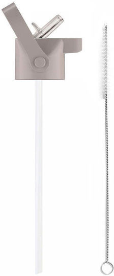 Cool Bottles Καπάκι Καλαμάκι & Βουρτσάκι Μπουκάλι 260ml Γκρι