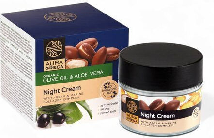 Aura Greca with Argan and Marine Collagen Complex Cream Face Night 50ml