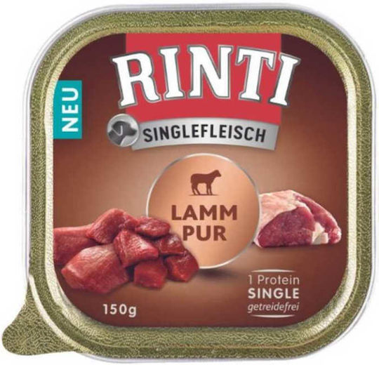 Rinti Singlefleisch Wet Food Dogs in Trays with Lamb and Meat 150gr