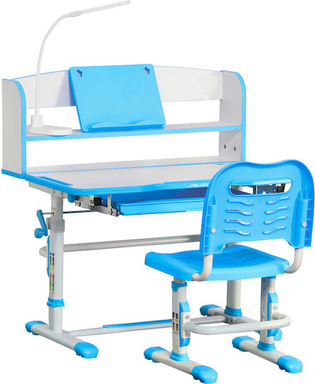 Kinder Schreibtisch Blau 80x54,5x82-104cm