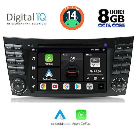Digital IQ Ηχοσύστημα Αυτοκινήτου για Mercedes-Benz E Class / CLS Class 2003-2009 (Bluetooth/USB/AUX/WiFi/GPS/Apple-Carplay/Android-Auto) με Οθόνη Αφής 7"
