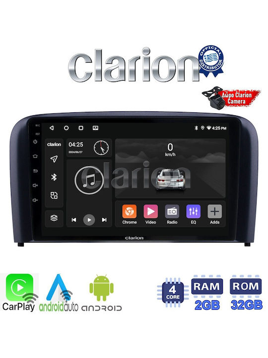 Clarion Auto-Audiosystem für Volvo S80 2004 > 2006 (Bluetooth/USB/WiFi/GPS/Apple-Carplay/Android-Auto)
