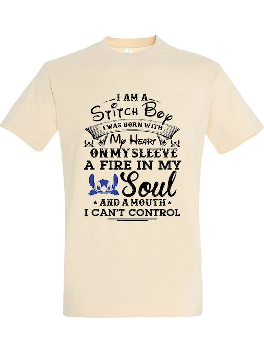 T-shirt Unisex " I Am A Stitch Boy " Cream
