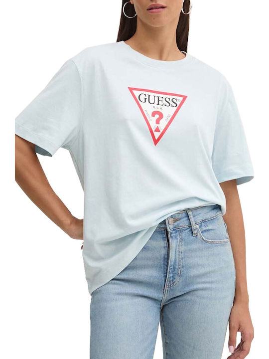 Guess Women's Blouse Short Sleeve Azure Laguna
