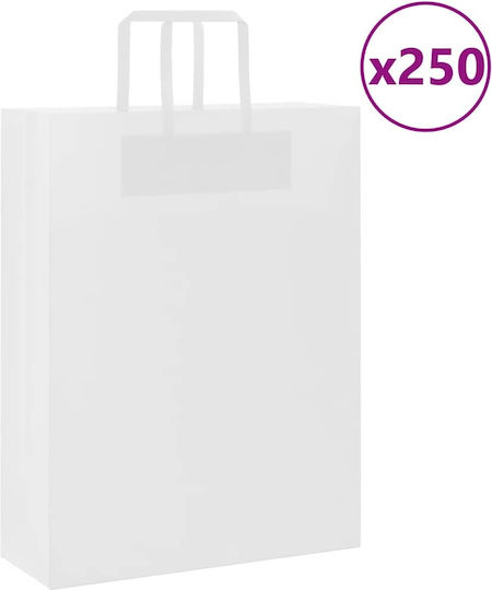 vidaXL Χάρτινη Τσάντα για Δώρο Λευκή 32x42x12εκ. 250τμχ