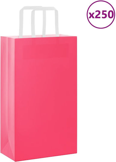 vidaXL Hârtie Geantă pentru Cadou Roz 21x36x11cm. 250buc