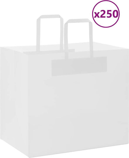 vidaXL Paper Bag for Gift White 32x28x22cm. 250pcs