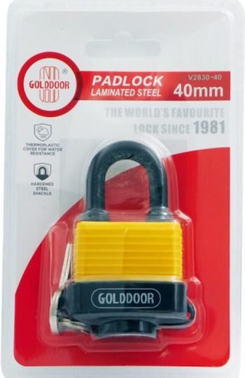 Golddoor Ατσάλινο Λουκέτο Πέταλο με Κλειδί 40mm