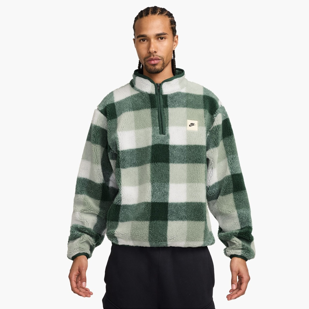 Nike Club Winterized Half Zip Fleece Bluză cu mânecă lungă Green