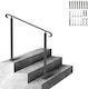 Balustradă din fier Vevor, balustradă neagră reglabilă pentru 2-3 trepte exterioare, kit de instalare Ltfs1.2mlzfs00001v0
