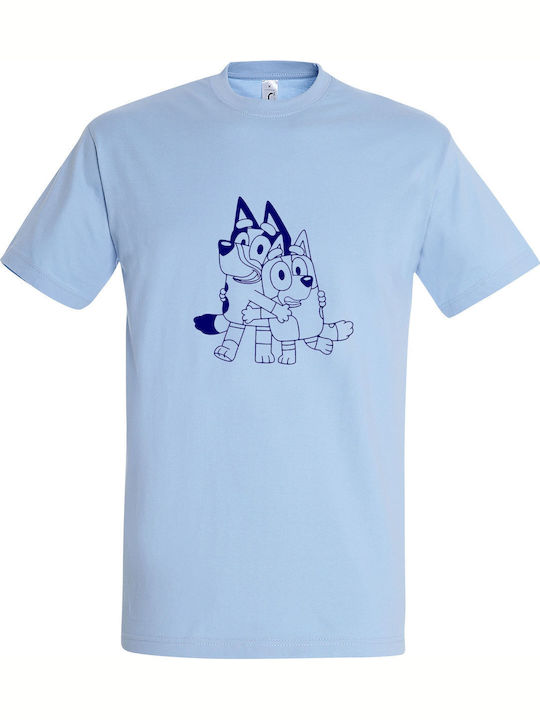 Tricou pentru copii Sky Blue Bluey And Bingo