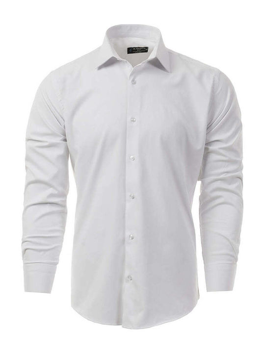 Senior Langärmlig Baumwolle Hemd White