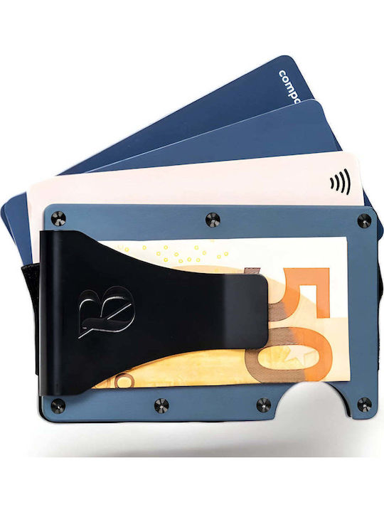 Herren Geldbörse Geldclip mit RFID Blau