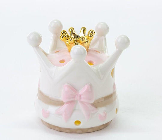 Georgiou Decorative Crown Porcelain Pink White Led Ls54151 Georgiou Sg-
