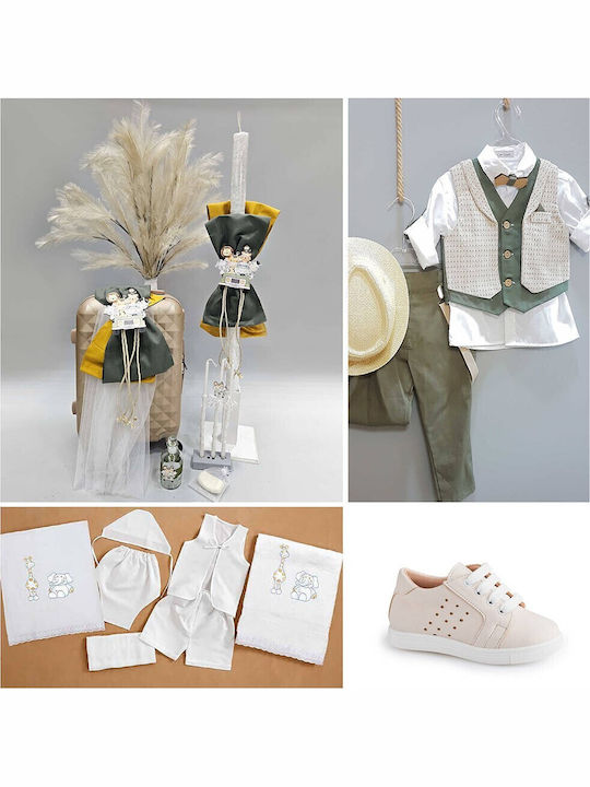 Baptism Set for Boy Safari Outfit Carousel 10pcs Pk-349