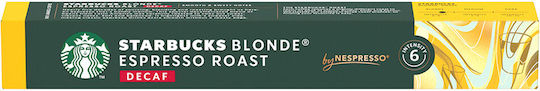 Starbucks Capsules Espresso Blonde Roast Decaffeine Compatible with Machine Nespresso 10caps,tobolek