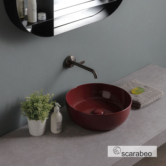 Scarabeo Glam Επικαθήμενος Νιπτήρας Πορσελάνης 39x39cm