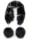 Women's Furry Scarf Black