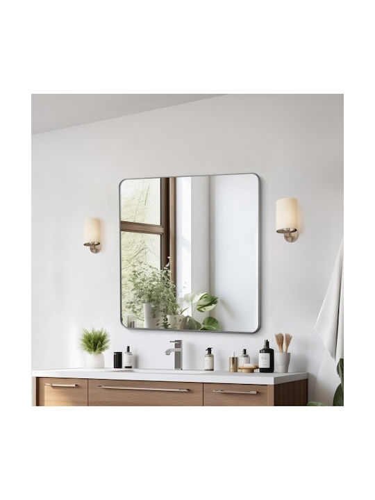 Vevor Oglindă de Perete cu Ramă din Metalic 91.44x91.44cm 1buc