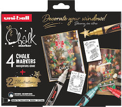 Set aus 4 Flüssigkreidemarkern & 2 traditionell...