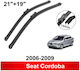 Front Wiper Blade Set 53cm 48cm Seat Cordoba 2006 2007 2008 2009 21" + 19" 2 Pieces Carro 245106