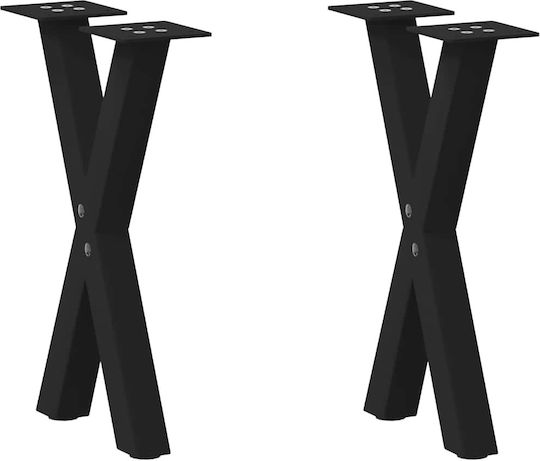 vidaXL Μεταλλικό Πόδι Επίπλου 2τμχ Κατάλληλο για Τραπέζι / Τραπεζάκι / Γραφείο 28x42cm Μαύρο