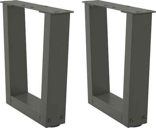 vidaXL Металик Крак На Мебел 2 Бройки Подходящ За Маса / Малка Маса / Офис 40x30см Антрацит