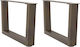 vidaXL Metallic Furniture Leg 2 Pieces Suitable...