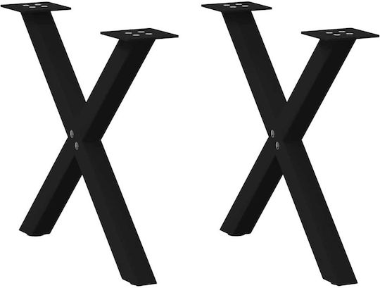 vidaXL Металик Крак На Мебел 2 Бройки Подходящ За Маса / Малка Маса / Офис 50x4x42см Черен