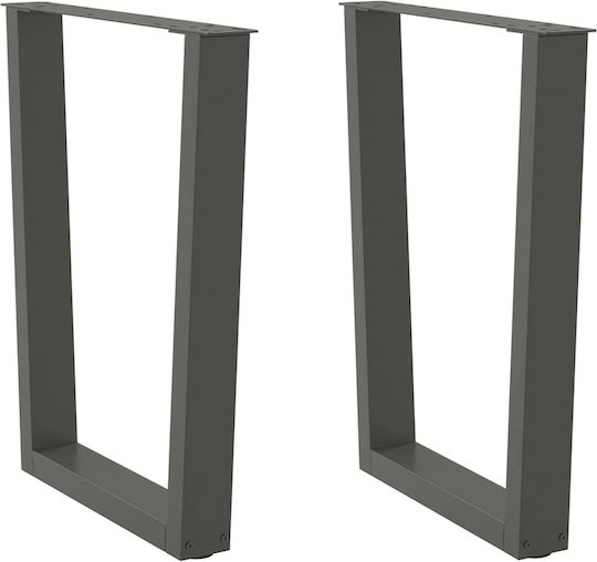 vidaXL Метално Кракче За Мебел 2 Бройки Подходящо За Маса / Малка Маса / Офис 60x72см Антрацит