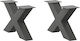 vidaXL Metallic Furniture Leg 2 Pieces Suitable...