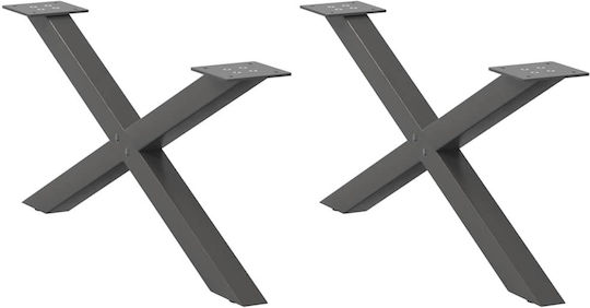 vidaXL Metallische Möbelbeine 2 Stück Für Tisch / Beistelltisch / Büro 70x30x30cm Anthrazit