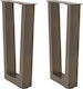 vidaXL Metallic Furniture Leg 2 Pieces Suitable...