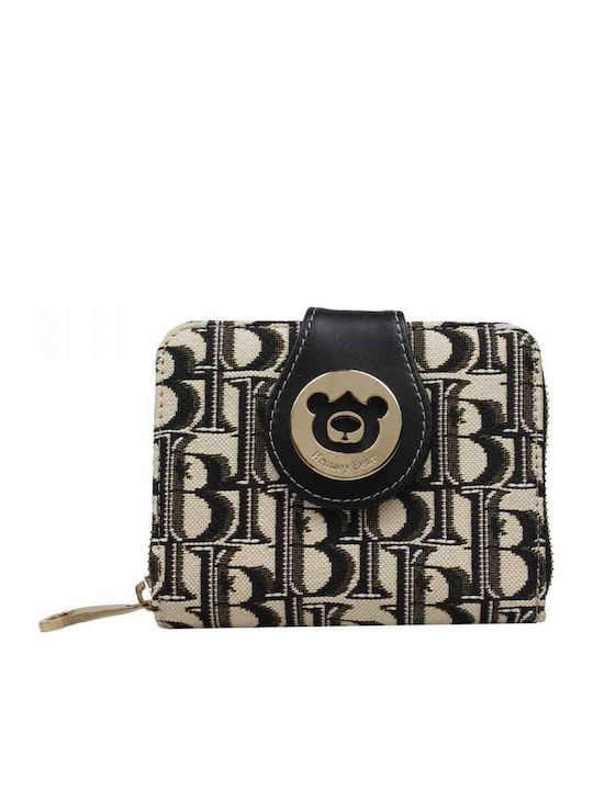 Henney Bear Small Button Wallet Hb Black Hw-027hbb
