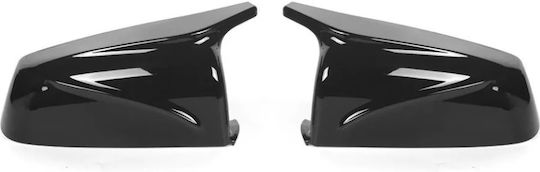 Capace Oglindă Compatibile BMW Seria 5 E60 2007-2010 BMW Seria 5 F10 2009-2010 Negru Lucios Design M Cleme Înlocuiesc Capacele Originale