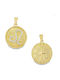 Xryseio Charm Semn Zodiacal Leo Din Aur Galben 14 Carate Cu Zircon