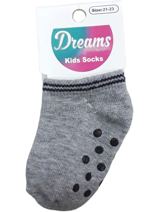 Dreams by Joyce Kids' Socks Non-Slip Steps Steps Gray