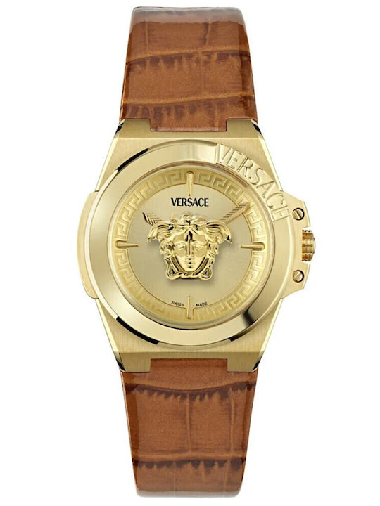 Versace Hera Women's Watch with Brown Leather S...