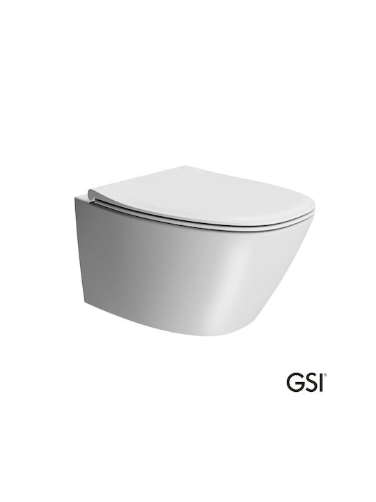 GSI Wall-Mounted Toilet with Slim Cover Soft Close White