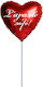 10" Mini-Formballon Rotes Herz Ich liebe dich sehr