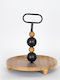 Wooden Dessert Divided Serving Plate Black Ø30cmxY32.5cm 30x30x32.5cm