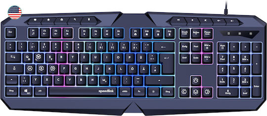 SpeedLink Ludicium RGB Гейминг Клавиатура (Английски US) Черен