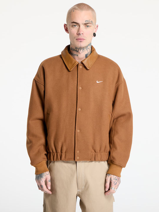 Solo Swoosh Collegejacke Jacke Light British Tan, Light Orewood Brown, White
