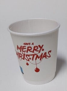 Packoflex Merry Christmas Pahar de unică folosință Perete Dublu Alb 240ml 500buc