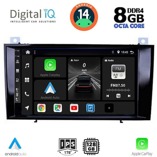 Digital IQ Auto-Audiosystem für Mercedes-Benz SLK remains the same in German 2004-2010 (Bluetooth/USB/AUX/WiFi/GPS/Apple-Carplay/Android-Auto) mit Touchscreen 8"