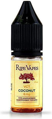 Ripe Vapes Fertige Nachfüllflüssigkeit Vct Coconut mit Rauchen Geschmack 6mg 10ml