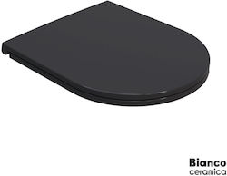 Bianco Ceramica Καπάκι Λεκάνης Slim Soft Close Πλαστικό Μαύρο