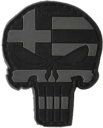 Punisher Greek Flag PVC Patch Black Gray